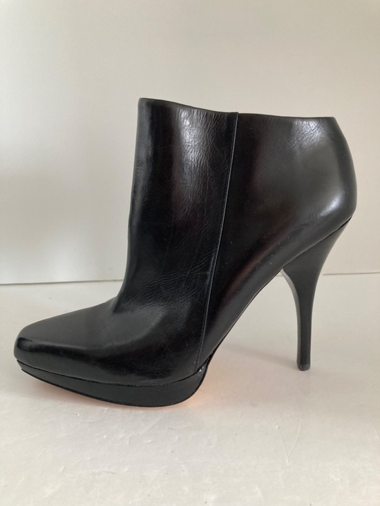 Via Spiga Shoes - Via Spiga Platform Stiletto Heel Ankle Booties Black Leather Side Zip Women 9M